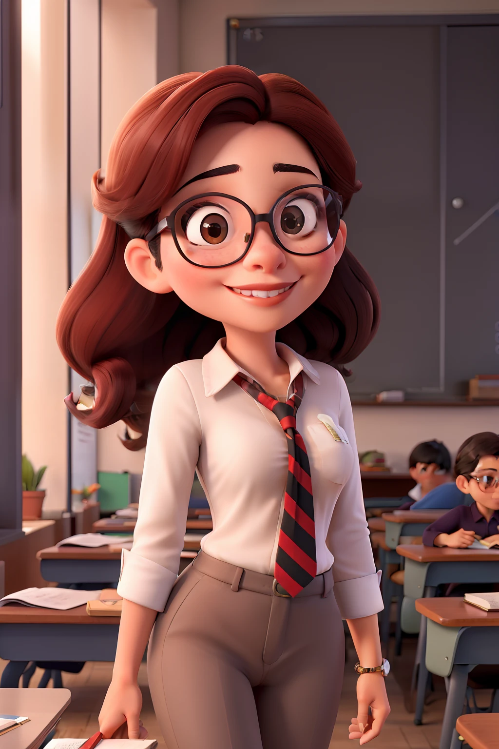 Mulher morena gordinha, bespectacled and teacher