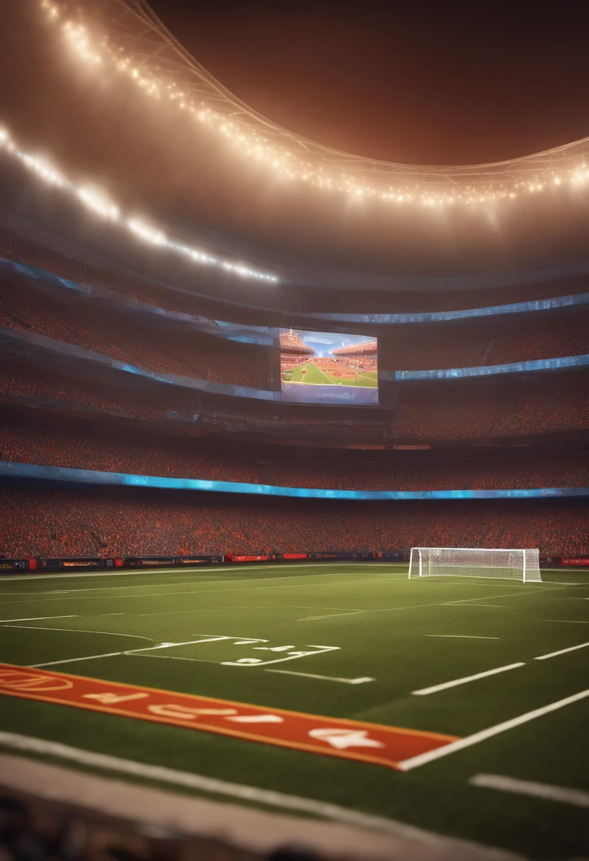 Pixar 3D style football stadium