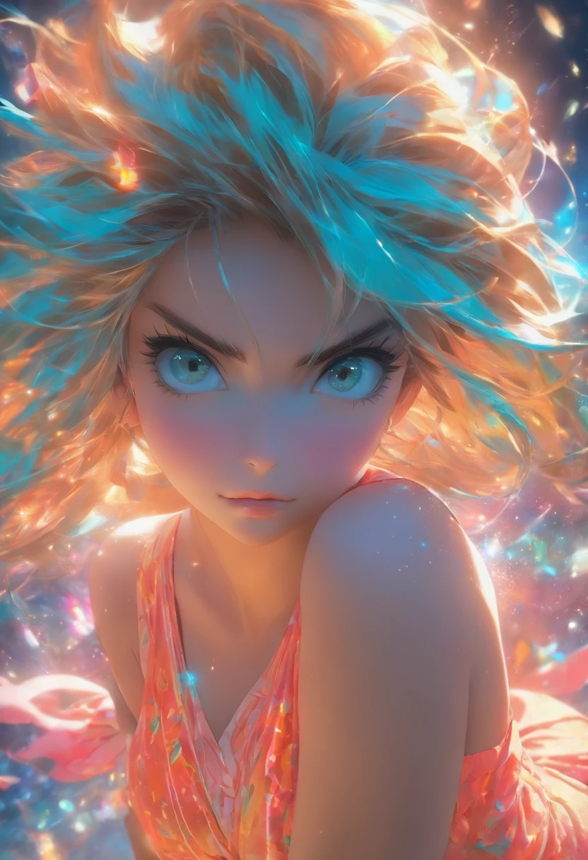 Extremely high image quality，Best light and shadow，（tmasterpiece，best qualtiy），1girll，独奏，with short white hair，depth of fields，Face Focused，，realisticlying，（Half realistic）Wet clothes，See-through body lines，frontage