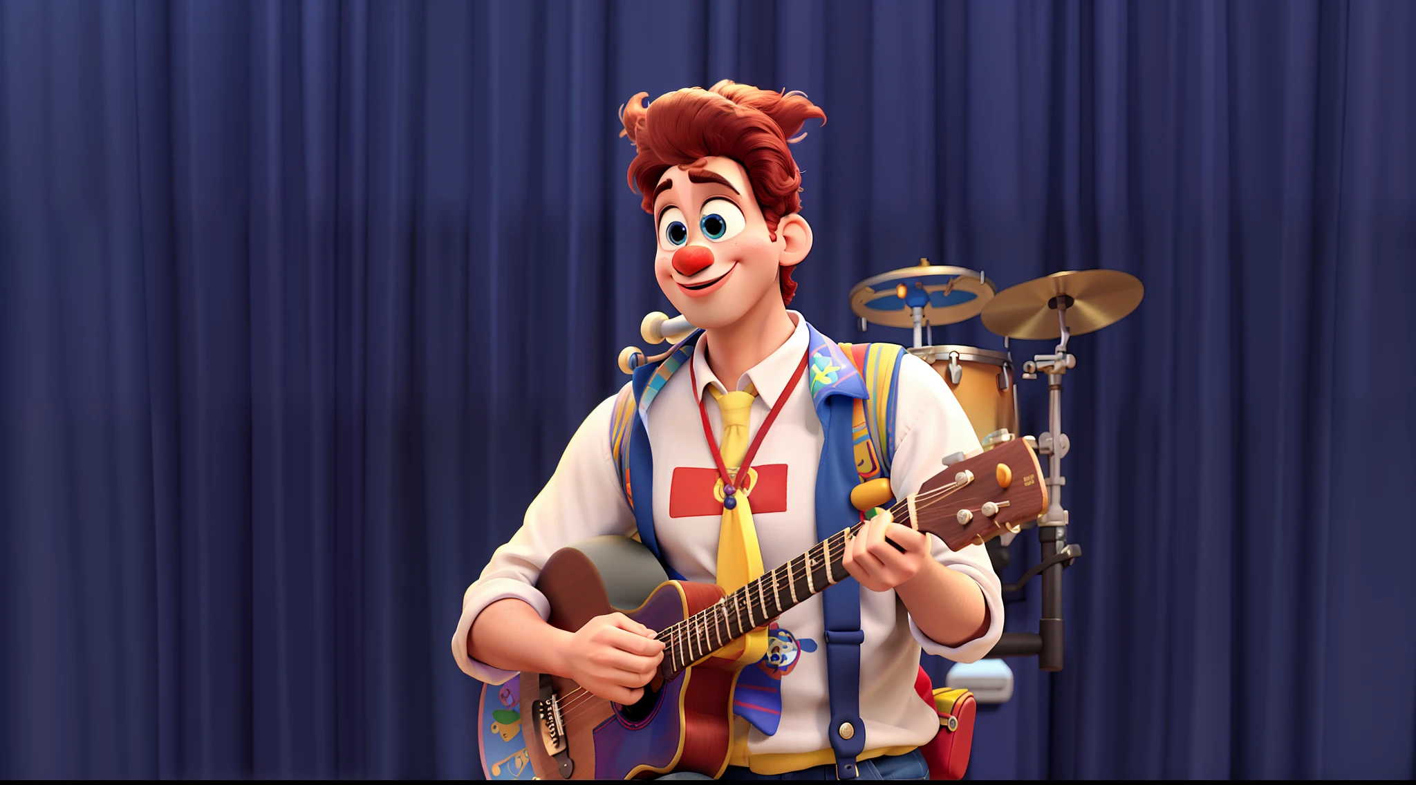 A Disney Pixar style clown, alta qualidade, melhor qualidade