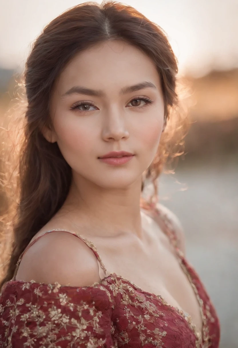 fashion model  woman Kyrgyz people, [[closeup]], [[[[chest]]]], [[neck]], [shoulders], perfect eyes, perfect iris, perfect lips, perfect teeth, perfect fine skin, soft front light, glow, HDR, (muted colors:1.2), extremely high detailed, 8k