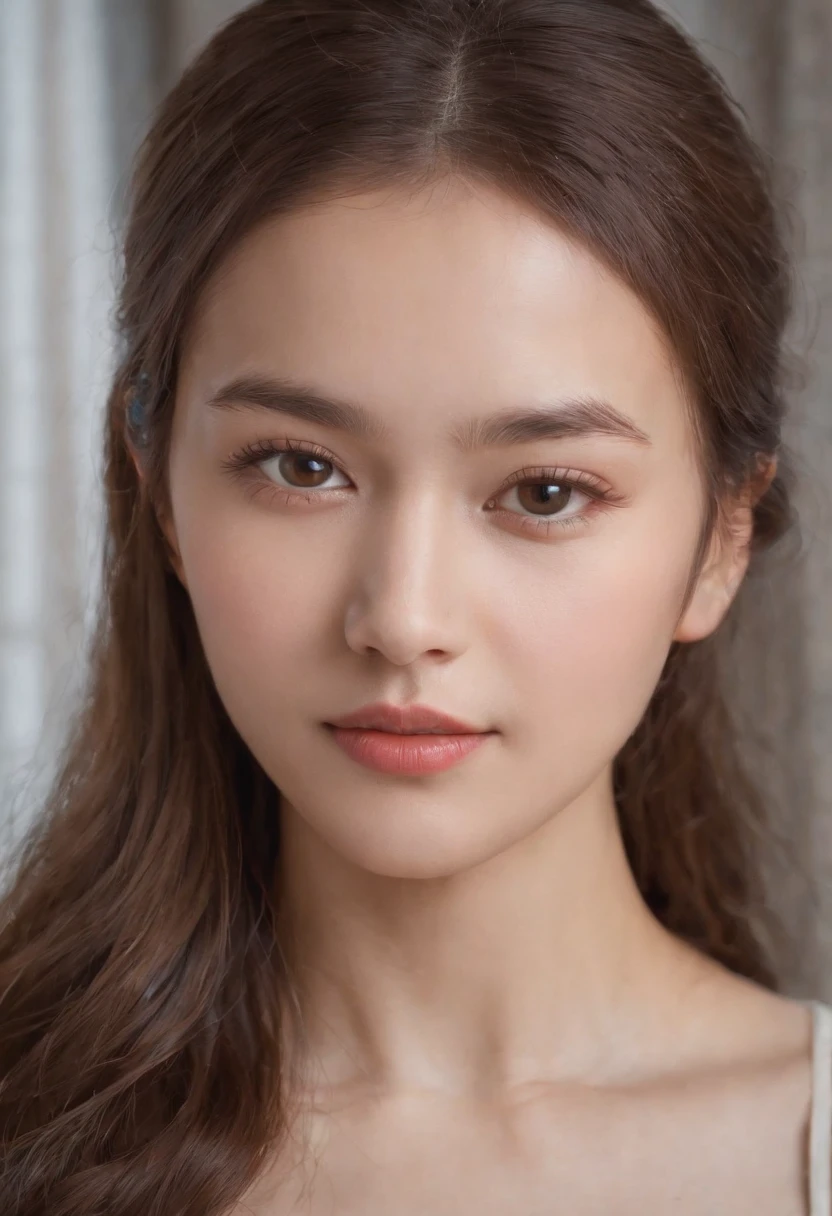 fashion model 16 years old woman Kyrgyz people, [[closeup]], [[[[chest]]]], [[neck]], [shoulders], perfect eyes, perfect iris, perfect lips, perfect teeth, perfect fine skin, soft front light, glow, HDR, (muted colors:1.2), extremely high detailed, 8k