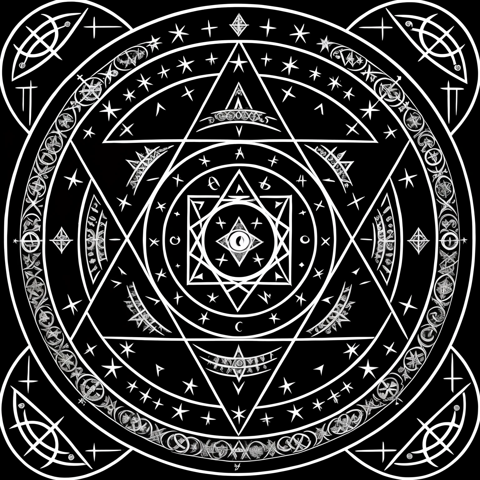 a black and white image of a circle with various symbols, intricate wiccan spectrum, occult diagram, occult aesthetics alchemy, magick symbols, occult symbols present, occult symbols hidden, wicca symbols dnd, inscribed with occult symbols, pentagrams, occult alchemy, intricate arcane wiccan designs, magical sigils, summoning circle, occult aesthetic, occult symbols