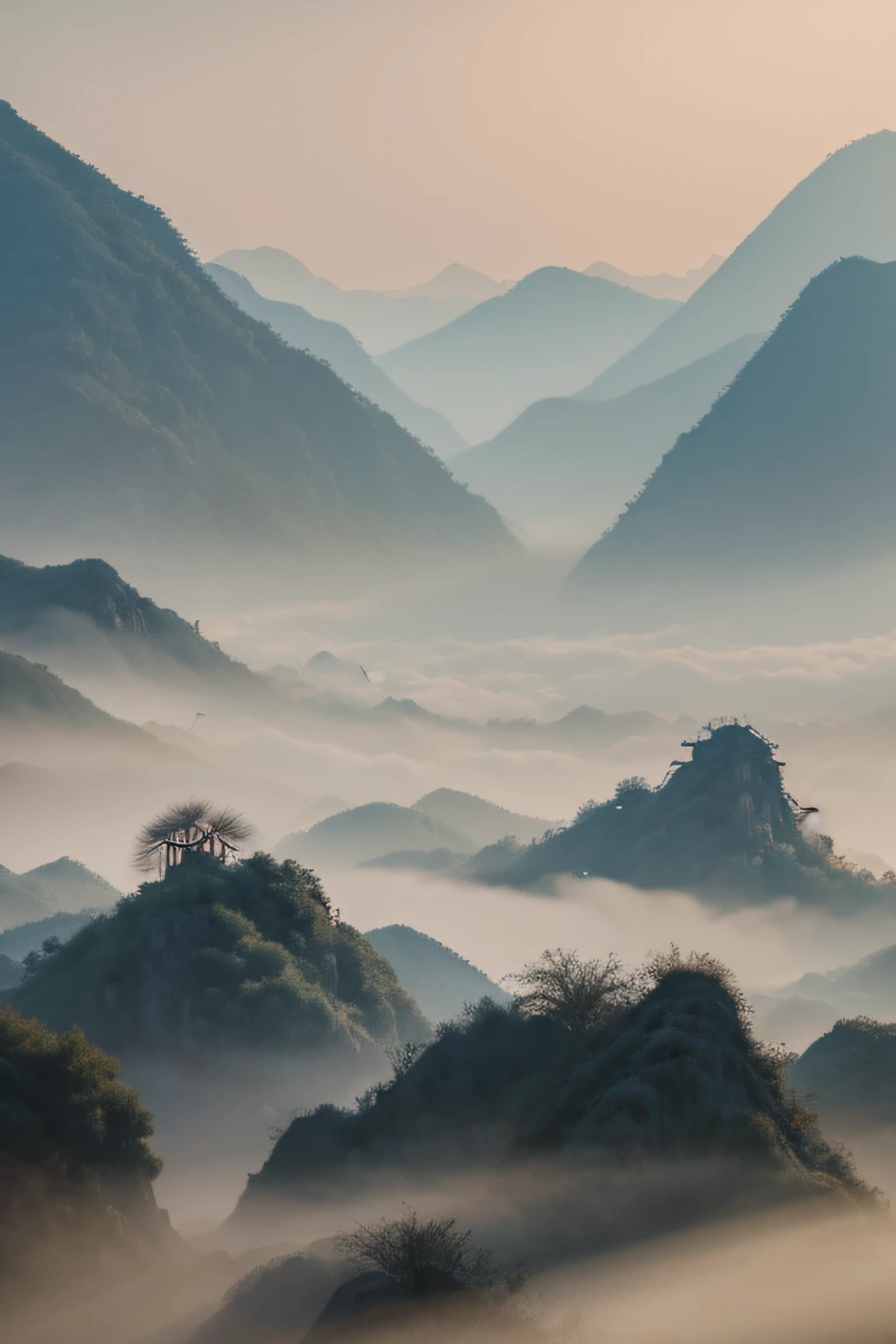Chinese landscape ink painting