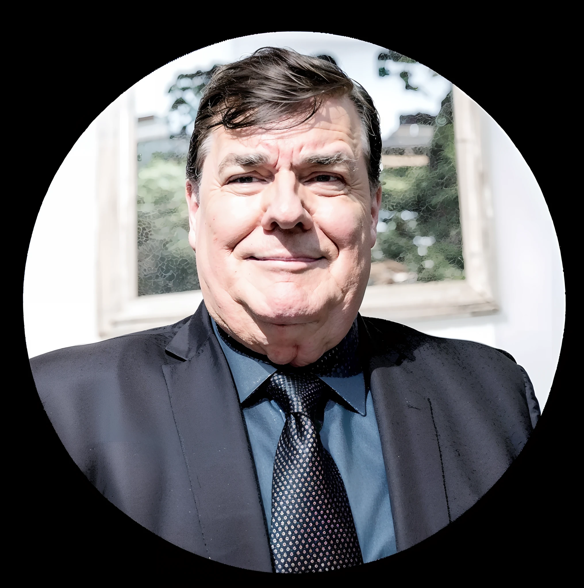 Image of a man in suit and tie in circle, david rios ferreira, ignacio fernandez rios, gui guimaraes, ignacio fernandez rios, George Doutsiopoulos, Directed by: Luis Miranda, Donoto Giancola, inspired by Antônio Parreiras, Directed by: Ramon Silva