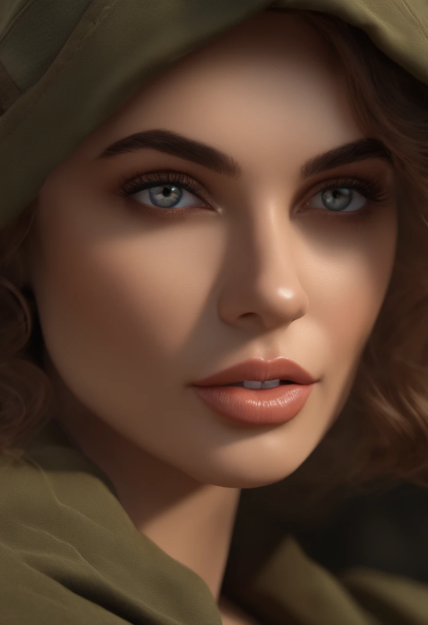 best quality,4k,8k,highres,masterpiece:1.2), ultra-detailed, (realistic,photorealistic,photo-realistic:1.37), (beautiful detailed eyes, beautiful detailed lips, extremely detailed eyes and face, long eyelashes), studio lighting,physically-based rendering,vivid colors, (big tits, super big tits, super extra big tits), (military jacket:1.5),