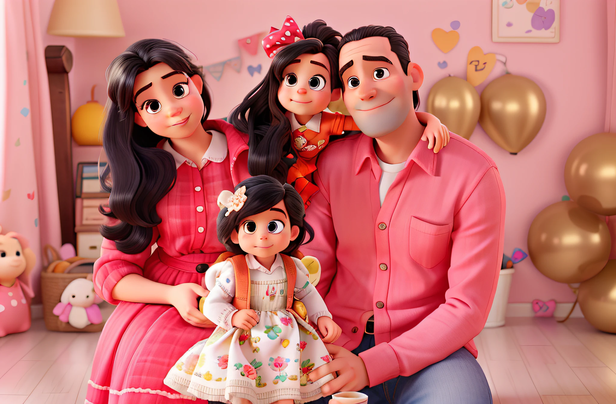 father little hair on top, Mom baby girl little hair, Disney pixar |