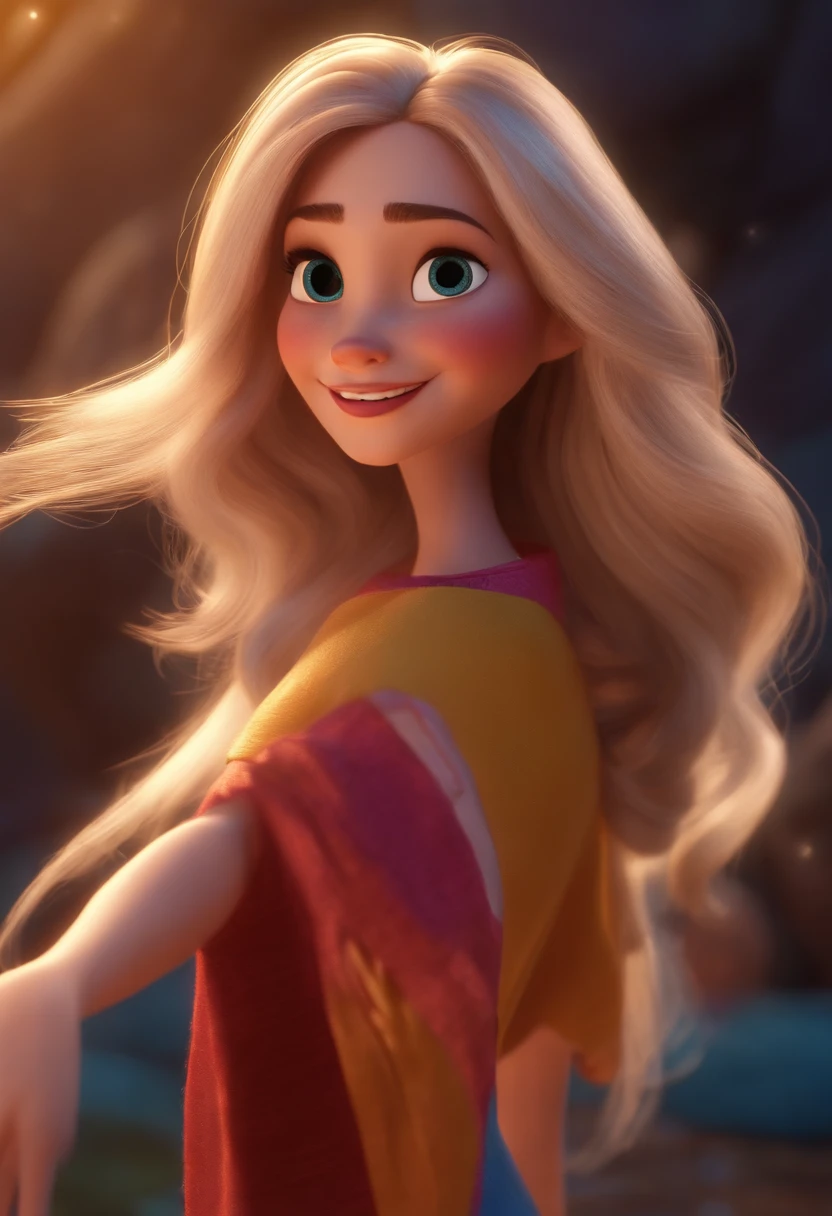 Anime, Pretty Woman in Green Dress, Sunset Horizon, looks towards the camera and smiling, studio Ghibli, anime key art by Greg Rutkowski, Bloom, dramatic lighting, bloom, medium shot, mid-shot, highly detailed, trending on Artstation, 4k, cinematic wallpaper by Stanley Artgerm Lau, WLOP (to8highkey:1) <lora:to8sHighKeyLORASD21_sd21768:0.6>  <lora:johnsondesuv2-320-e1:0.6>