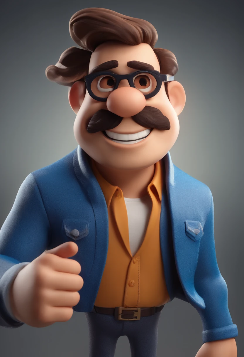 personagem dos desenhos animados de um homem com um cabelo high fade uma camisa azul, animation character, Caractere estilizado, animation style rendering, 3D estilizado, Arnold Maya render, 3 d render stylized, toon render keyshot, Personagem 3D, Personagem 3D, 3d rendering stylized, 3 d character render, personagem de desenho animado, Personagem de close up, Pose de personagem, (Estilo Pixar) (master part:1.2) (Bokeh) (best quality) (pele detalhada) (textura detalhada) (8k) (argila) (Cinematic lighting) (foco nítido
