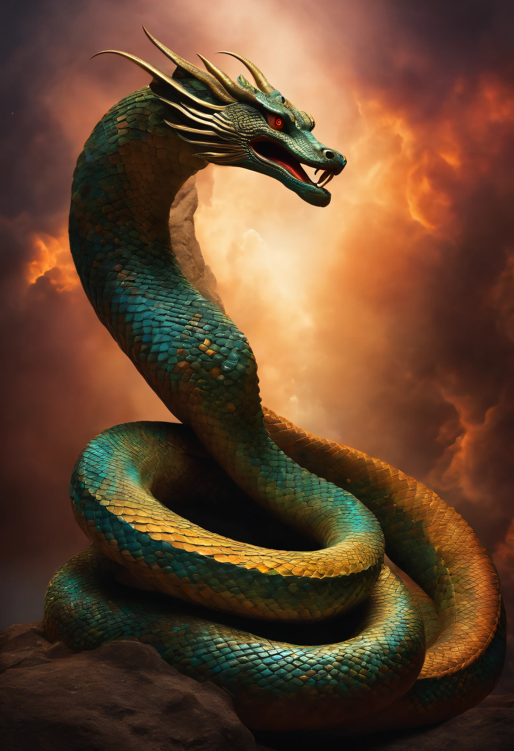 The god of the universe in the form of a serpent