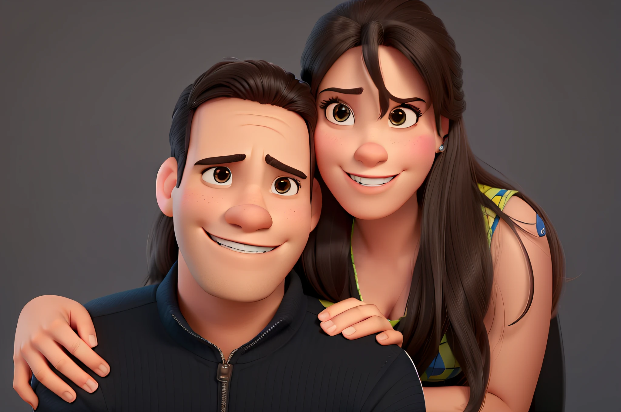 casal homem e mulher no estilo Disney Pixar, alta qualidade, melhor qualidade