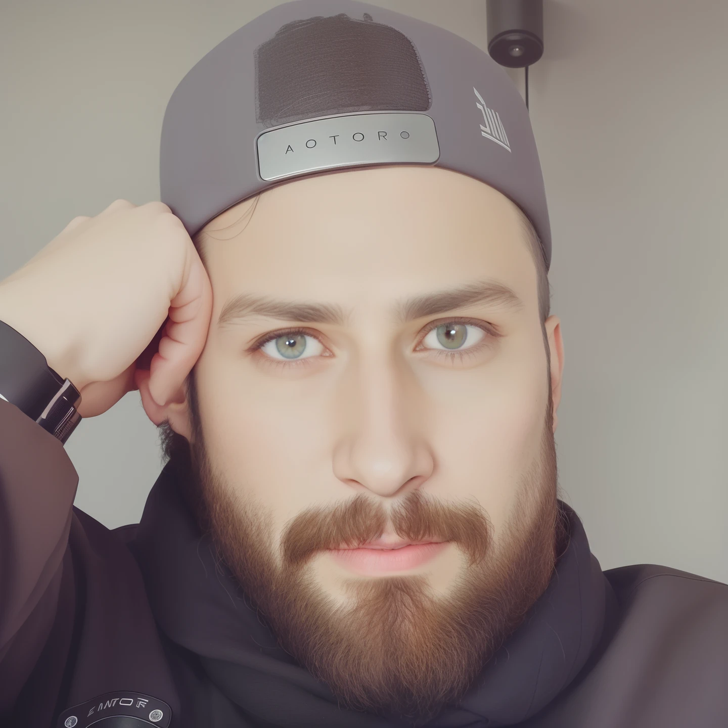 there is a man with a beard and a hat on, Condutor de Ene, Ash Thorp Khyzyl Saleem, com uma barba preta cheia, foto portait foto de perfil, foto de perfil, sem barba, s Hasan, Khyzyl Saleem, Carregado, cerca de 3 5 anos, foto de perfil headshot, Fotografia selfie 8k