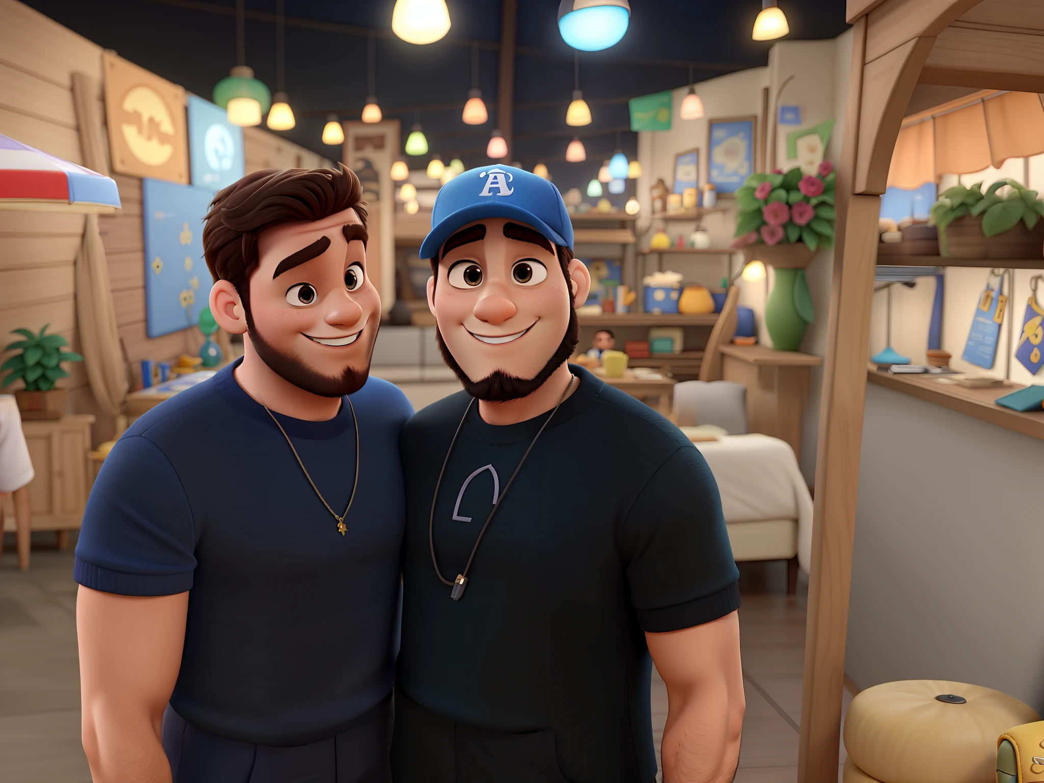 Dois homens estilo Disney-pixar, alta qualidade, melhor qualidade