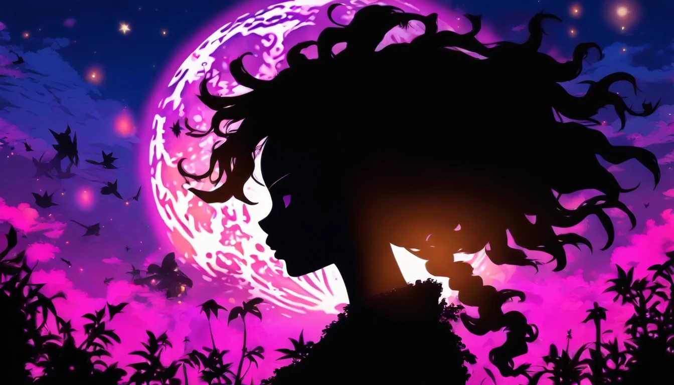(Silhouette Art,cutouts:1.6)
(((Paper cutting art,A world where only black exists:1.3)

(Cowboy Shot),1 girl,Solo,
(Girl with dreadlocks ,profile:1.2),white, Clear and beautiful face, dreadlocks, Countless meteors、The Moon Behind、Train in the sky, jungle background

break
(Dark Moon)
Textured glass background,Tarot card atmosphere