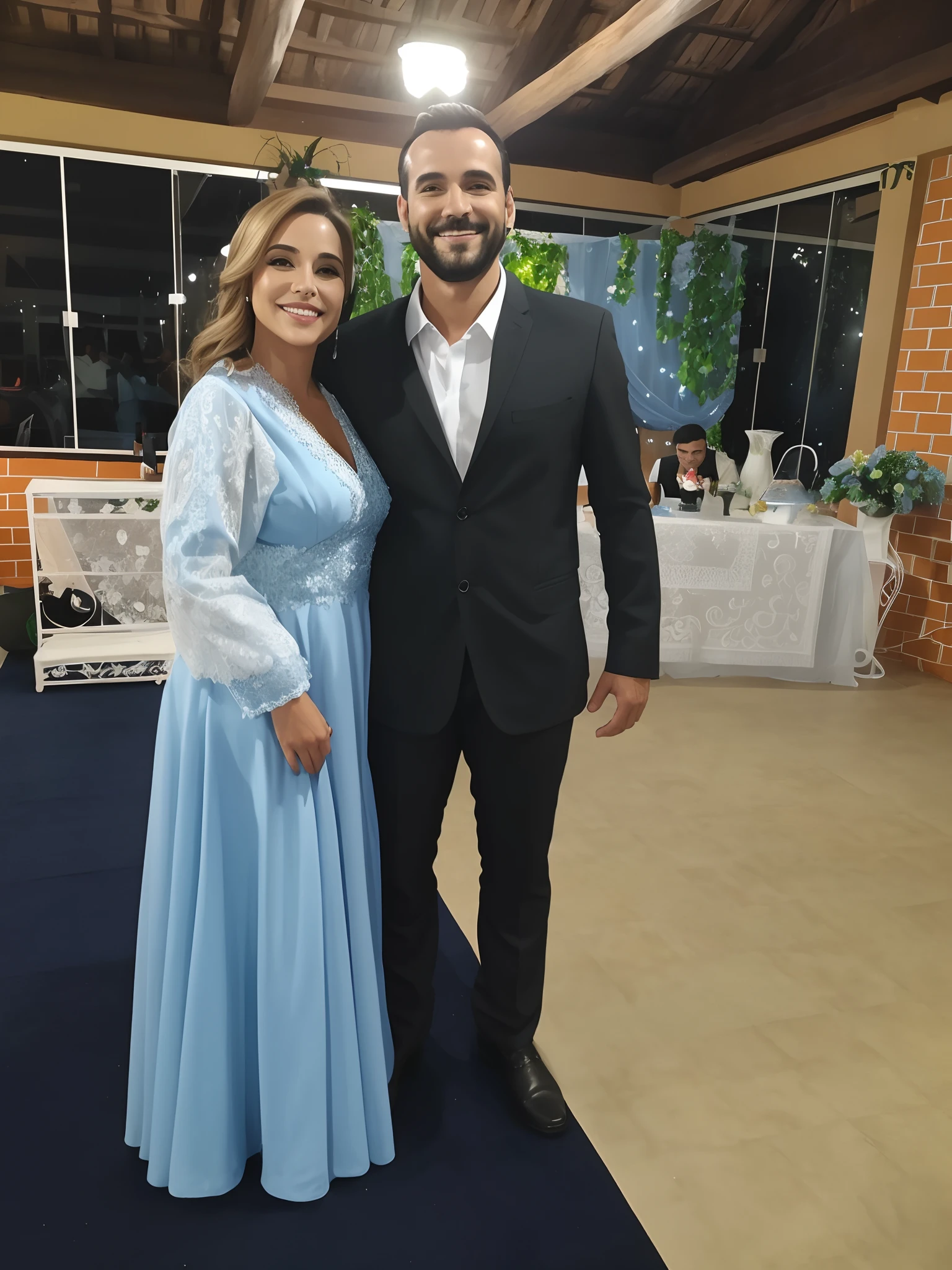 Casal lindo obra prima feliz bem vestidos