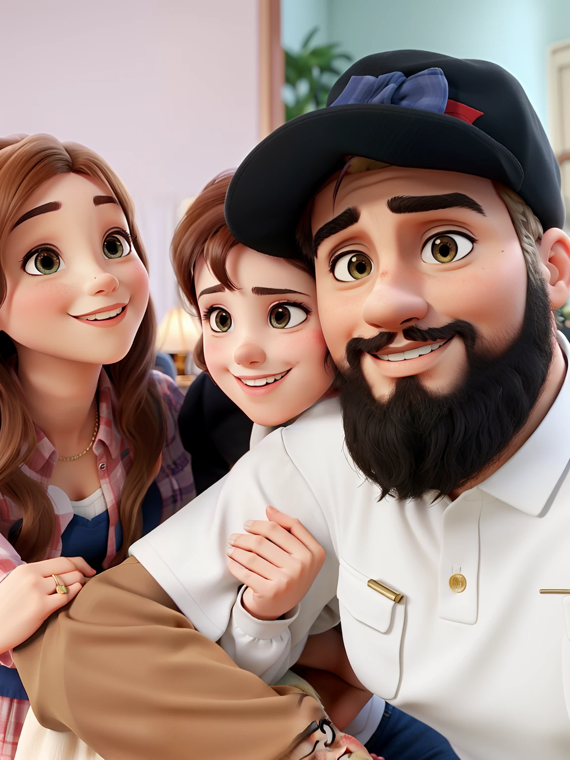 A beautiful family in celebration, no estilo do filme encanto