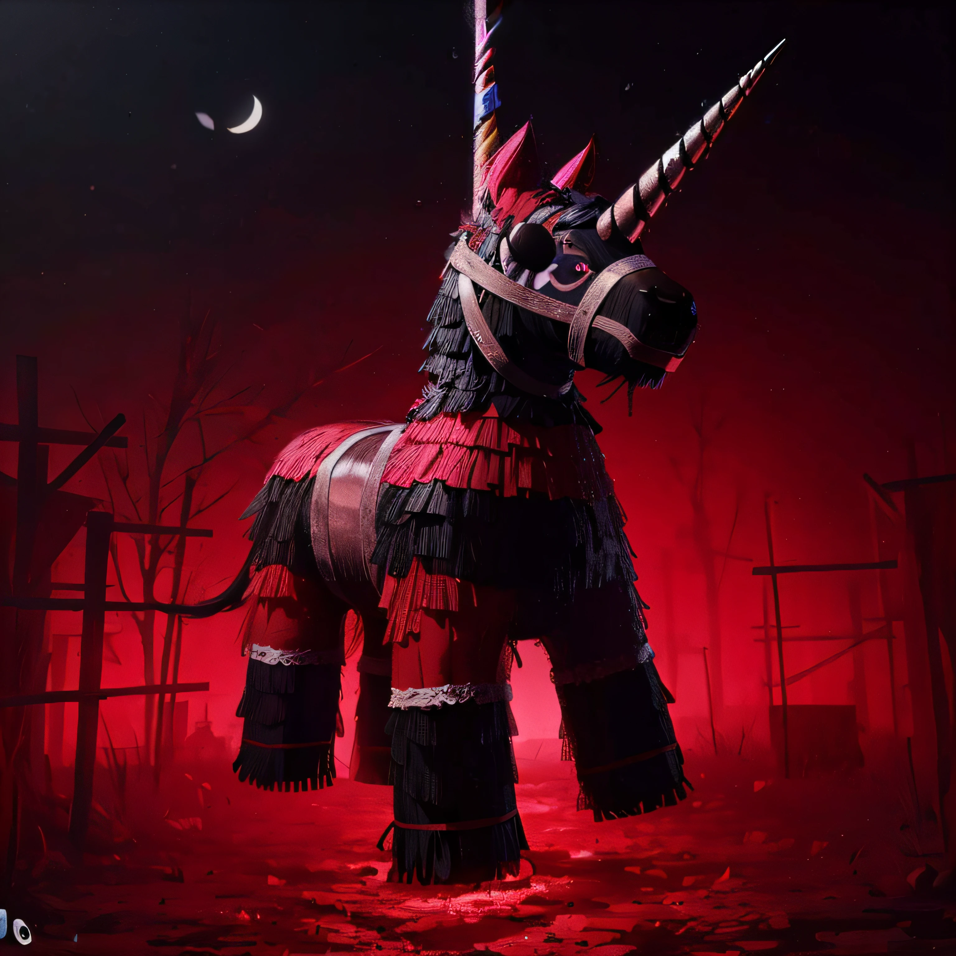 A DARK DEMONIAN UNICORN PIÑATA