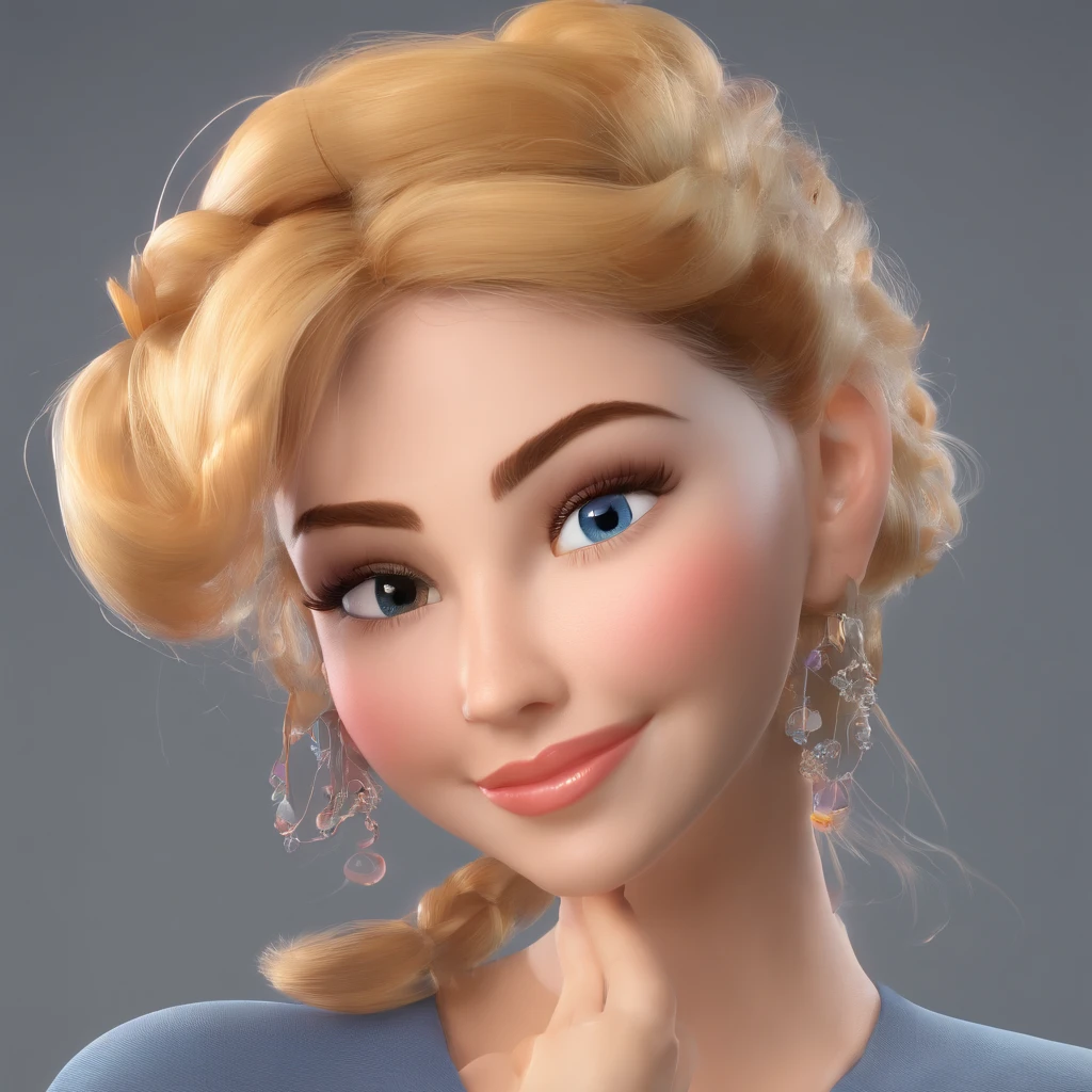 Crie uma cena de desenho animado estilo 3d -Pixar, Onde uma mulher, de cabelos lisos castanhos , olhos castanhos com 35 anos de idade com perfumes