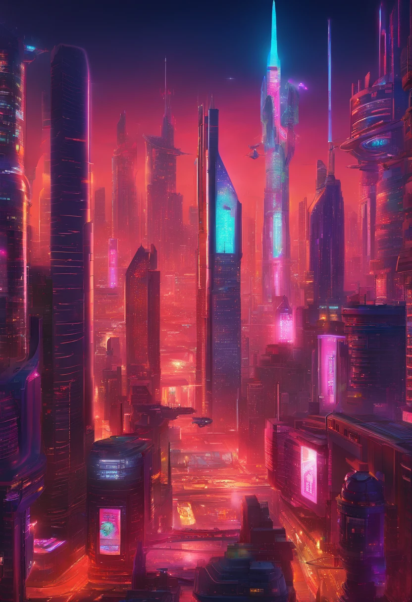 cyberpunked Futuristic cities A space station utopian A beautiful futuristic city lined with skyscrapers planet earth dream Anti-gravity world SF城市 25century Epcot flying vehicles