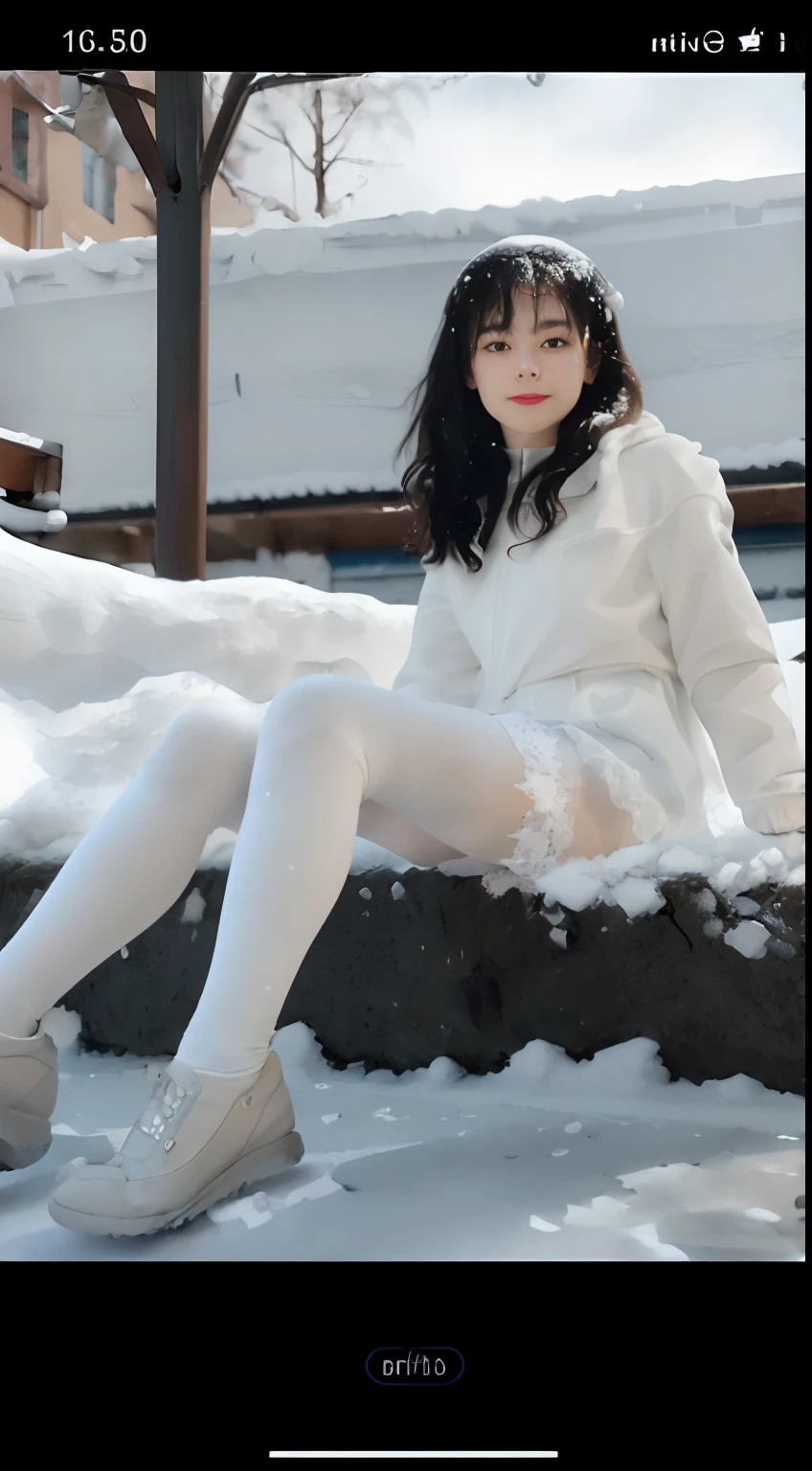 ((masterpiece, highest quality, Highest image quality, High resolution, photorealistic, Raw photo, 8K, hand on vagina, large thighs, lying down in snow, snow around, entire body, feet, lying down on the side, lying on side, one leg up)) ((squirking)) ((naked, no bra, no panties, barefoot)) ((50 years old)) Mature japanese woman, (Rides aux coins des yeux:1.2) shaved pussy, perfect pussy lips, perfect hands, perfect face, very cute face, chubby face, chubby cheeks, erotic, outside, in the mountains, snow, snowy, snowstorm, snowing, cute wool cap, perfect legs, perfect feet, legs up, charming, wool scarf, fully naked, white stockings, photo taken on the side, side of the body
