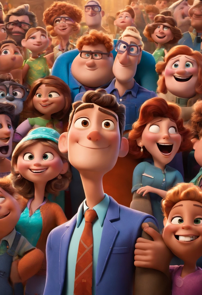 Um arquiteto de sonhos futurista, mas realista, inspired by Pixar animation, de perto. The character takes center stage with captivating facial expressions, oferecendo um toque de irrealidade.