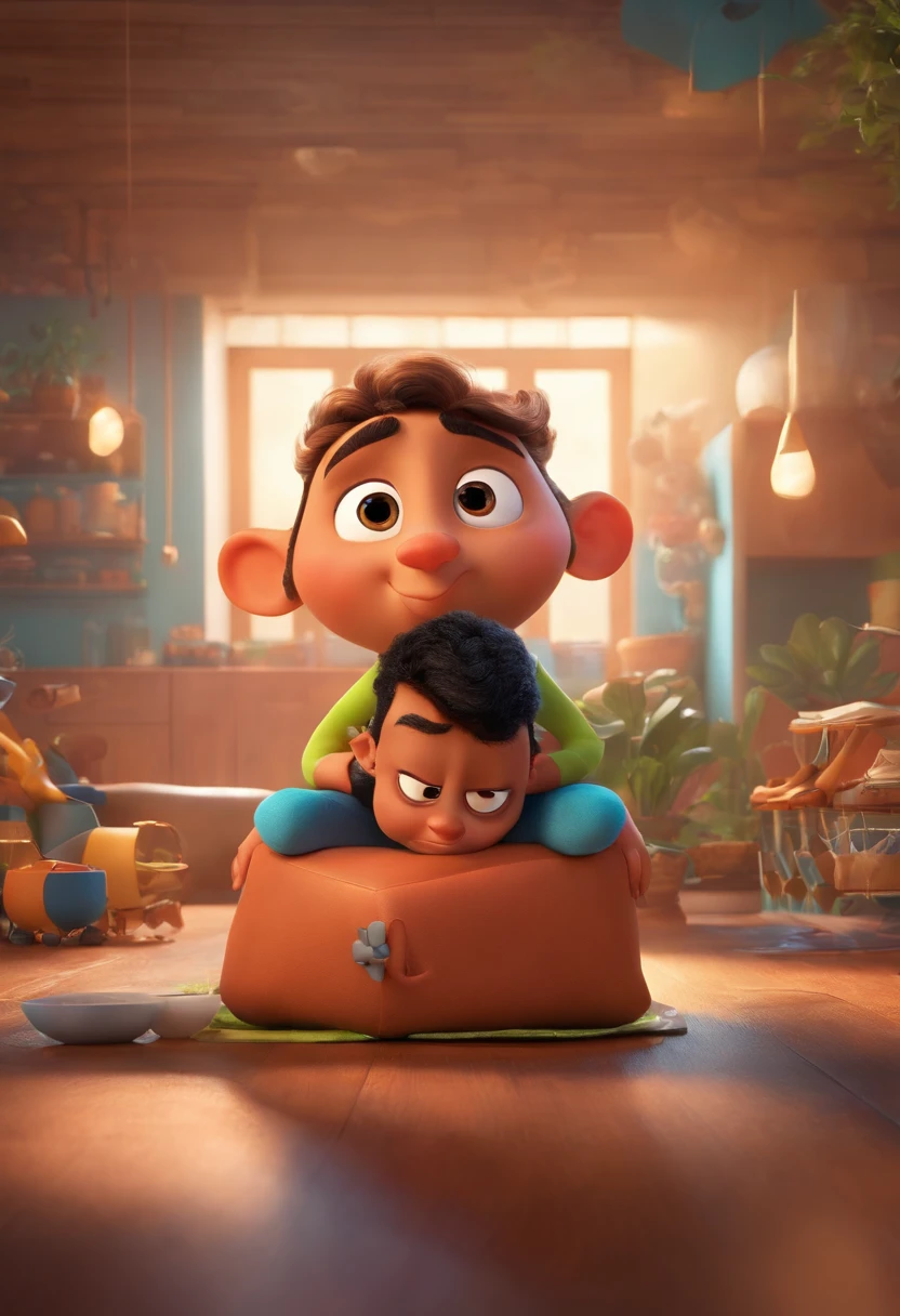 Um arquiteto de sonhos futurista, mas realista, inspired by Pixar animation, de perto. The character takes center stage with captivating facial expressions, oferecendo um toque de irrealidade.