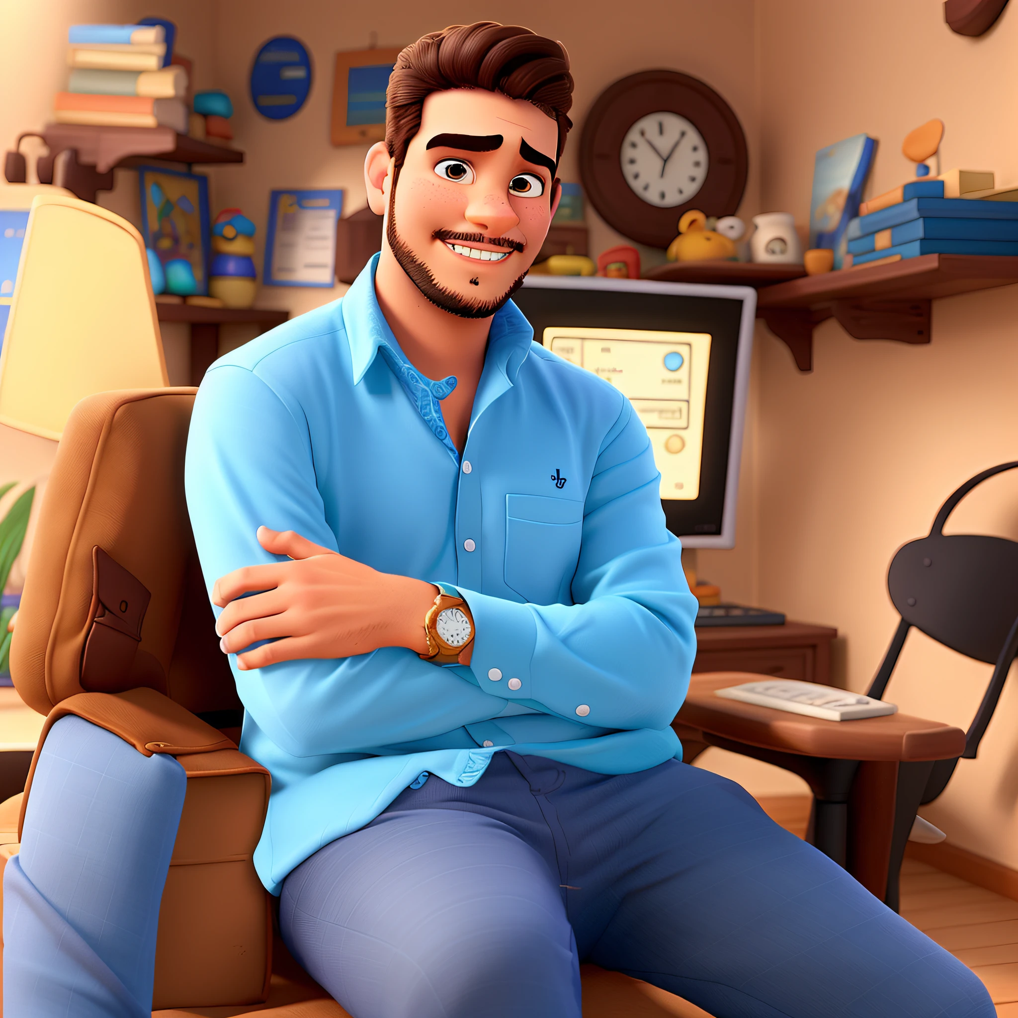 Um homem estilo disney pixar, alta qualidade, melhor qualidade.