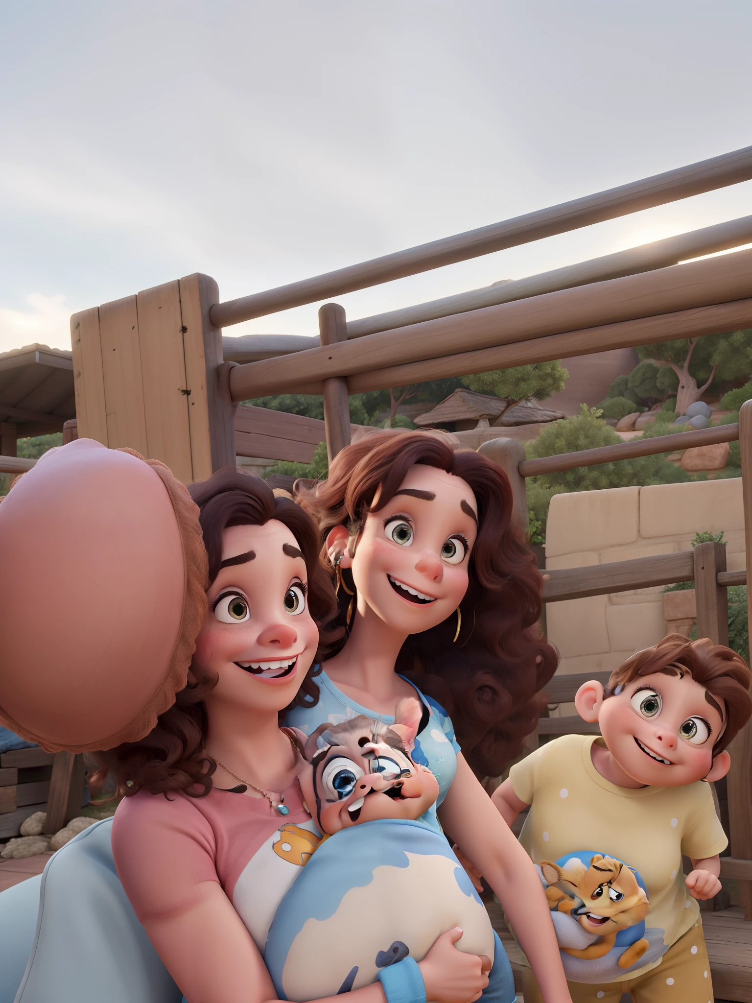 A Disney Pixar-style family, alta qualidade, melhor qualidade