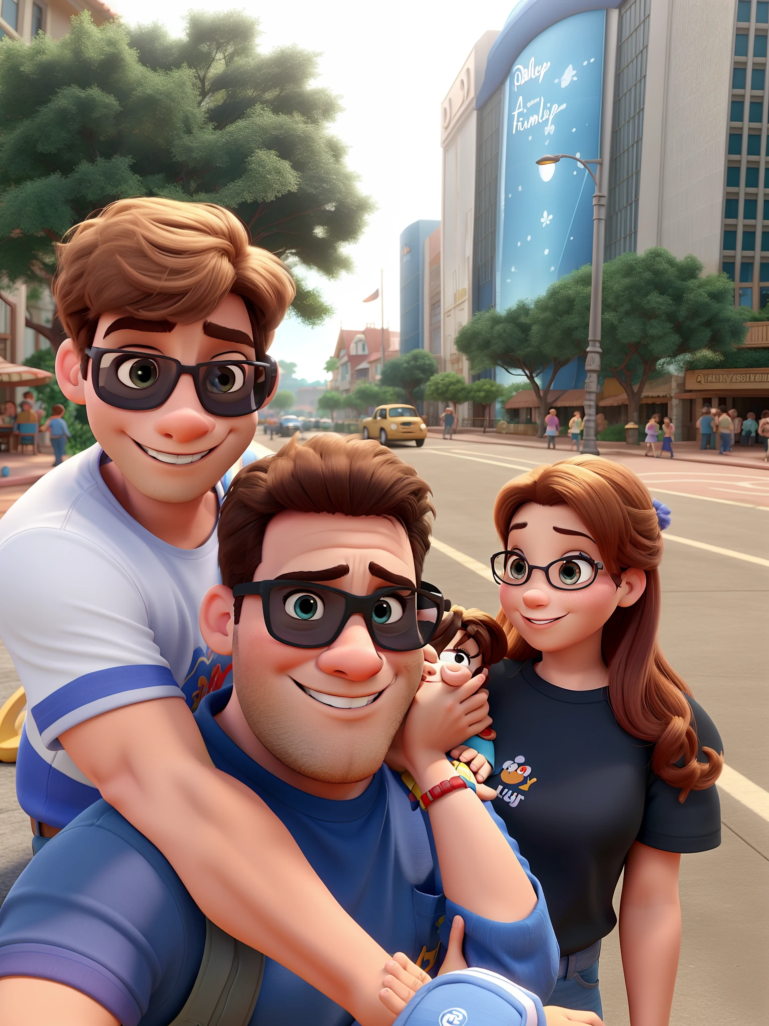 A Disney Pixar-style family, alta qualidade, melhor qualidade