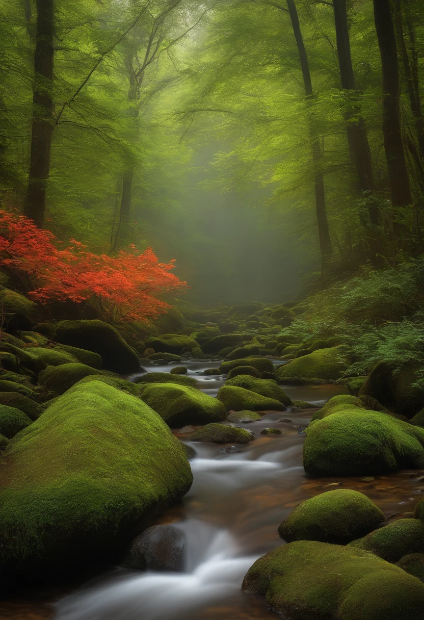 imagem de uma floresta sombria no meio de um bosque