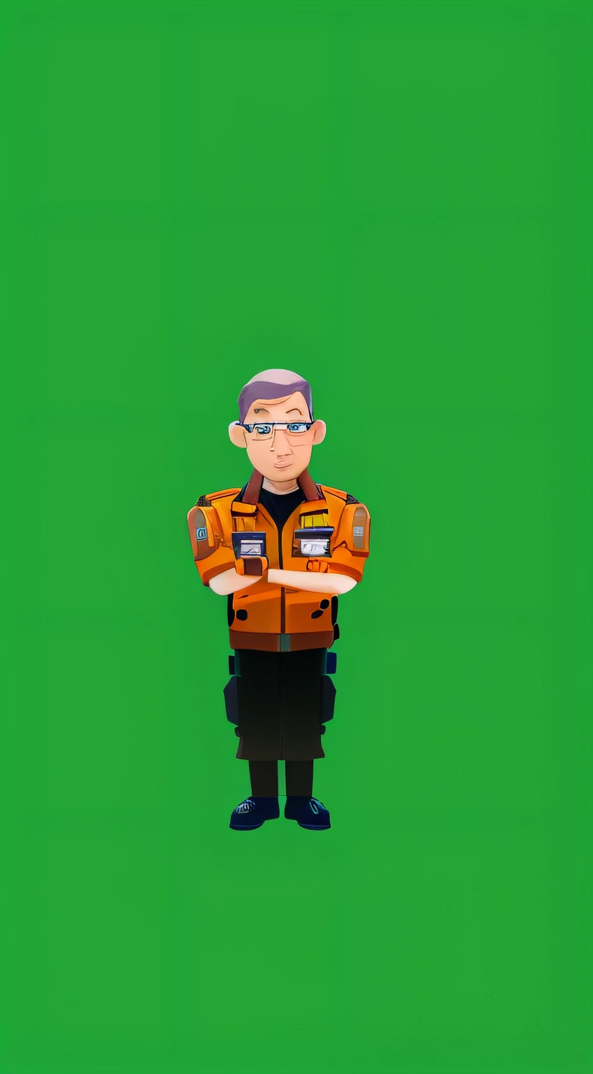 a close up of a cartoon character of a man with a jacket, rotoscoped, rotoscoping, frontal pose, upper body avatar, james cameron avatar style, full - body portrait of a ranger, chibi, rotoscope, charicature, character design police man, character design police man!!, official modern animation, harry volk clip art style