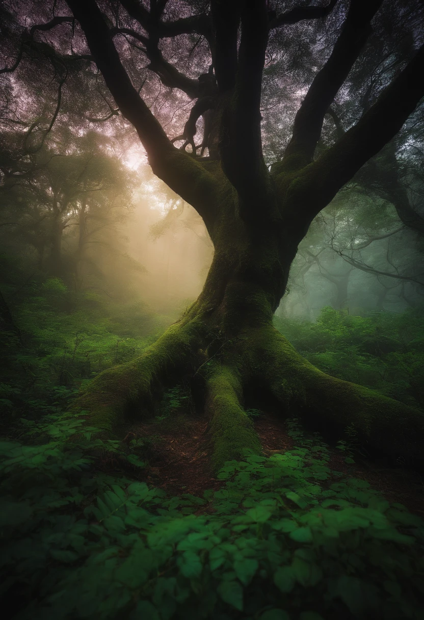 imagem de uma floresta a noite de terror