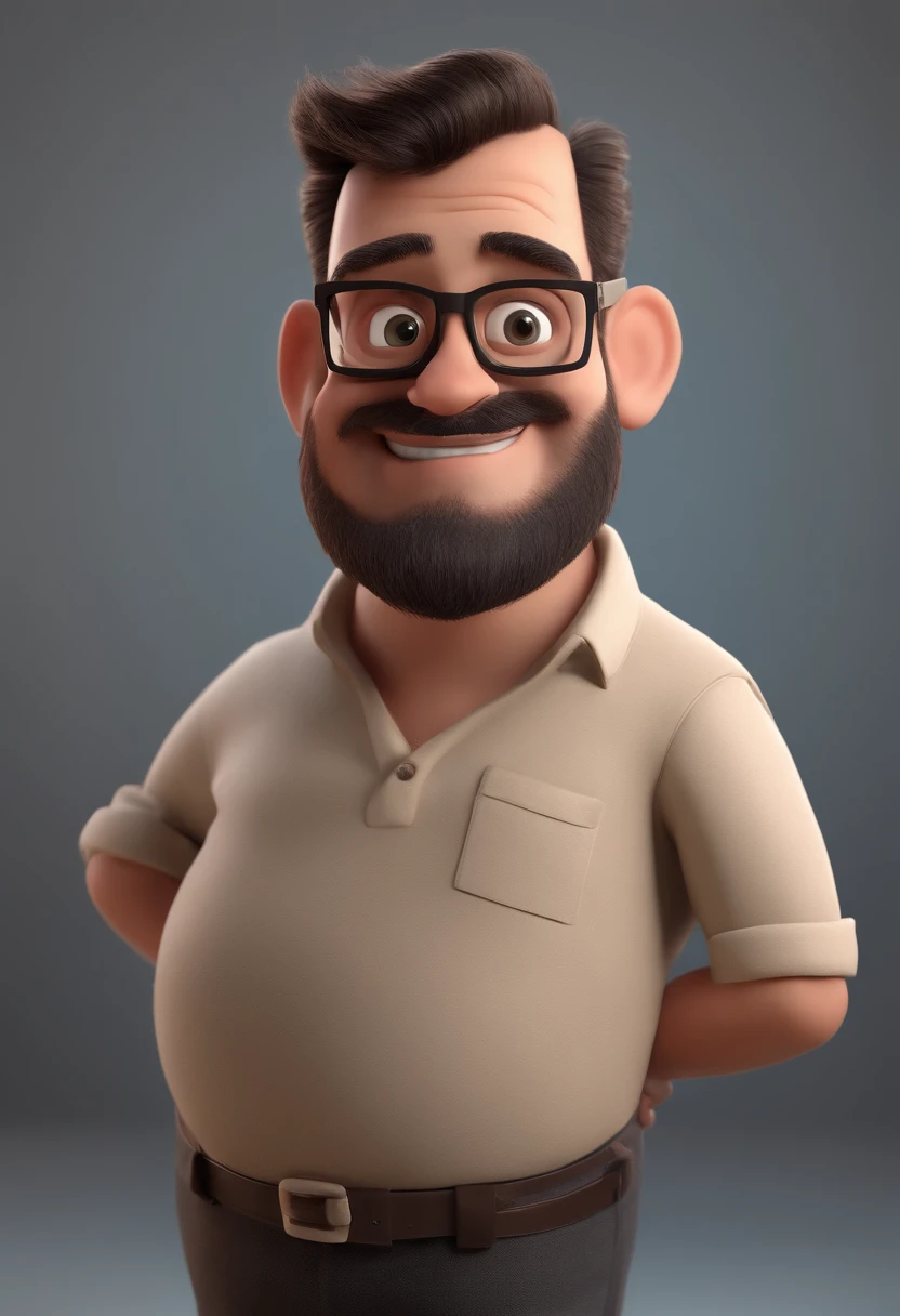 Cartoon character of a man with black glasses and a blue shirt, animation character, Caractere estilizado, animation style rendering, 3D estilizado, Arnold Maya render, 3 d render stylized, toon render keyshot, Personagem 3D, Personagem 3D, 3d rendering stylized, 3 d character render, personagem de desenho animado, Personagem de close up, Pose de personagem, (Estilo Pixar) (master part:1.2) (Bokeh) (best quality) (pele detalhada) (textura detalhada) (8k) (argila) (Cinematic lighting) (foco nítido