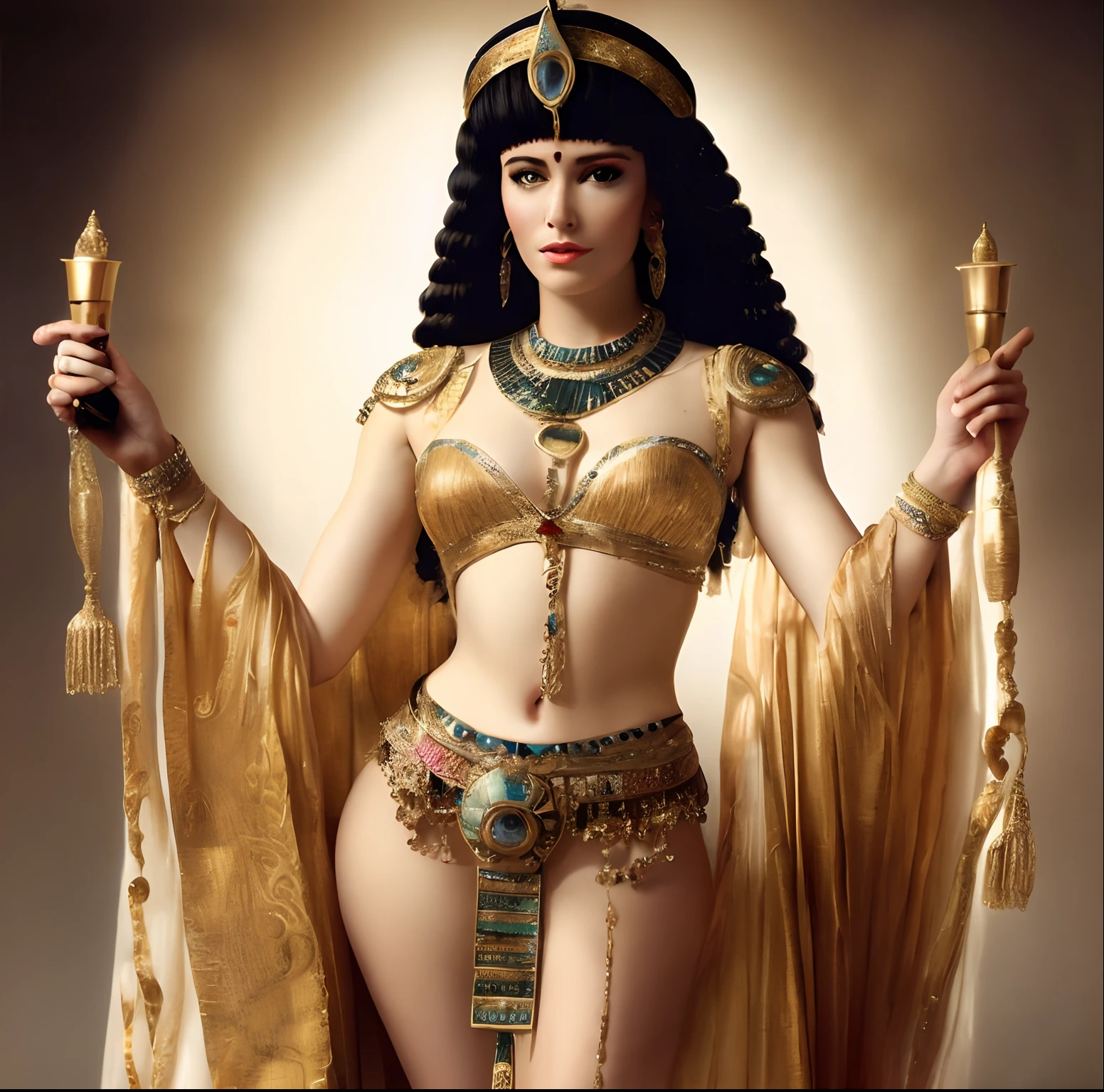 (best qualityer, high resolution, artistry: 1,2), ultra detaild, (realisitic, foto realisitic, foto realisitic: 1,37), powerful goddess Ishtar or young goddess Inanna, the mesopotamian goddess, the topless Sumerian goddess, 1 beautiful teen goddess showing her small breasts and beautiful legs in an ancient Sumerian city in sexy ancient Middle Eastern queen clothes, cow horns, golden bow and arrow, prehistoric urn, cetro sumeriano, in the background an ancient Sumerian city in a ritual environment to worship the goddess, young and beautiful face, Young body, golden and perfect proportions, rosto realisitic de Emma Myers, rosto jovem e realisitic de Felicity Jones,  small,  60 inches tall,  slim, slim body, extremely small breasts, tiny breasts, , long hair flowing in the wind, wavy black hair, gray black eyes,  body, white and pale skin, beautiful slender legs, bunda small, flat ass, PICTURE REALISTIC, 1 garota realisitic, black hair long, best qualityer, extremely detaild, perfect hands, hight contrast, high saturation, Ablaze