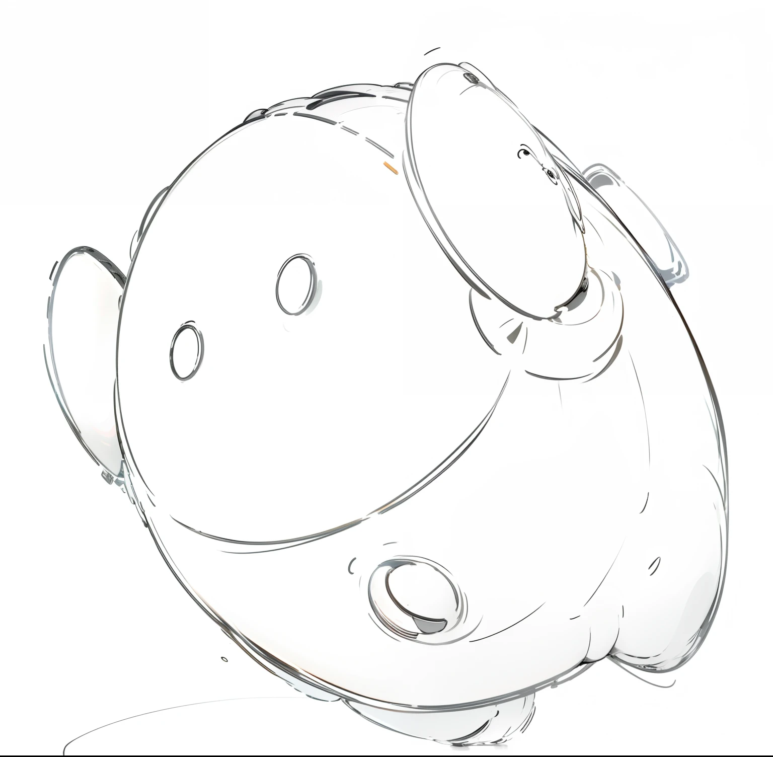 Matte material,large white,Egg-shaped robots,bouncy belly,adolable,UE5