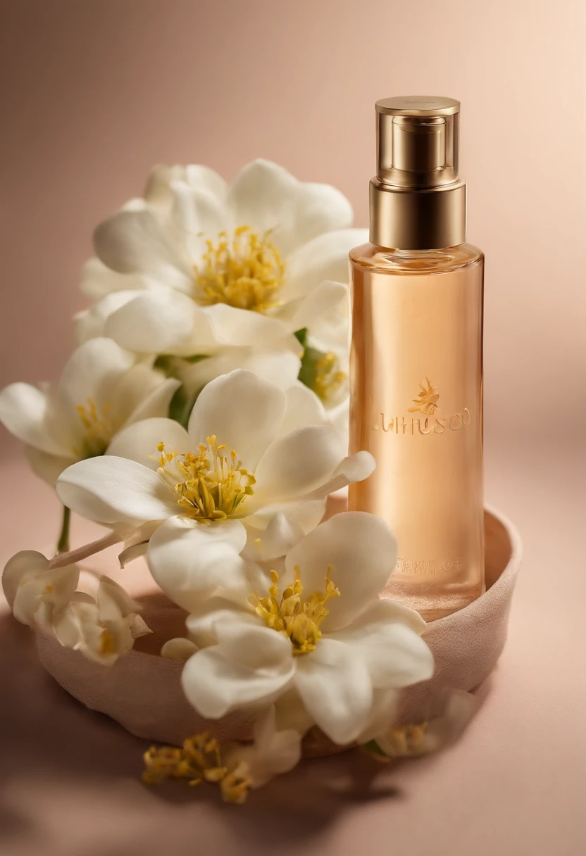 (Best quality,4K,8K,A high resolution,Masterpiece:1.2),Ultra-detailed,(Realistic,Photorealistic,photo-realistic:1.37),One bottle(huangjisoo)Close-up of cleansing oil and selected flowers, Clean face and body skin, Skincare, skin care, Take a picture of your skincare brand, Product photography, professional product shot, products shot, products shot, product display photograph, professional product photo, products shot, Minimalist design, photo product, natural skin tones, Clean gloss, natural skin tones, miniature product photo