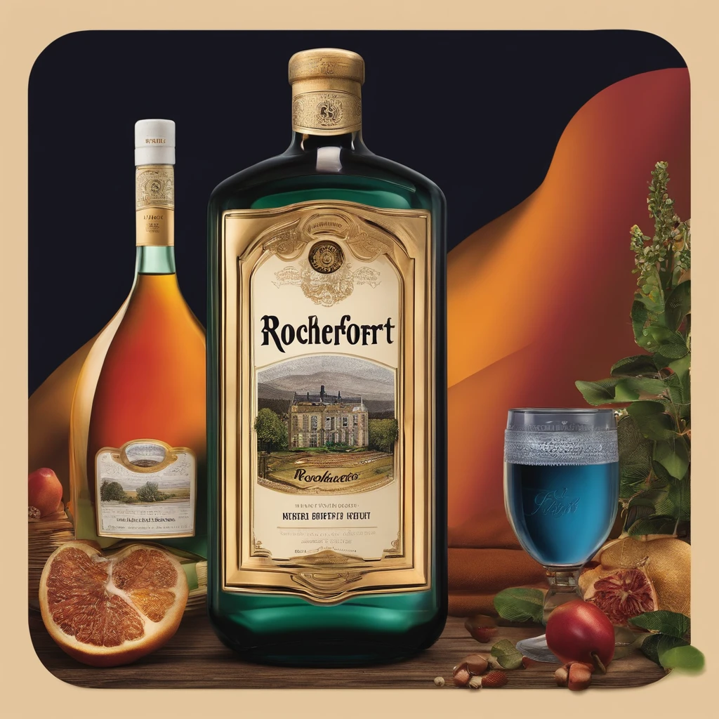 Noisy album cover，The main object is a bottle of liquor with the theme of Rochefort No. 6