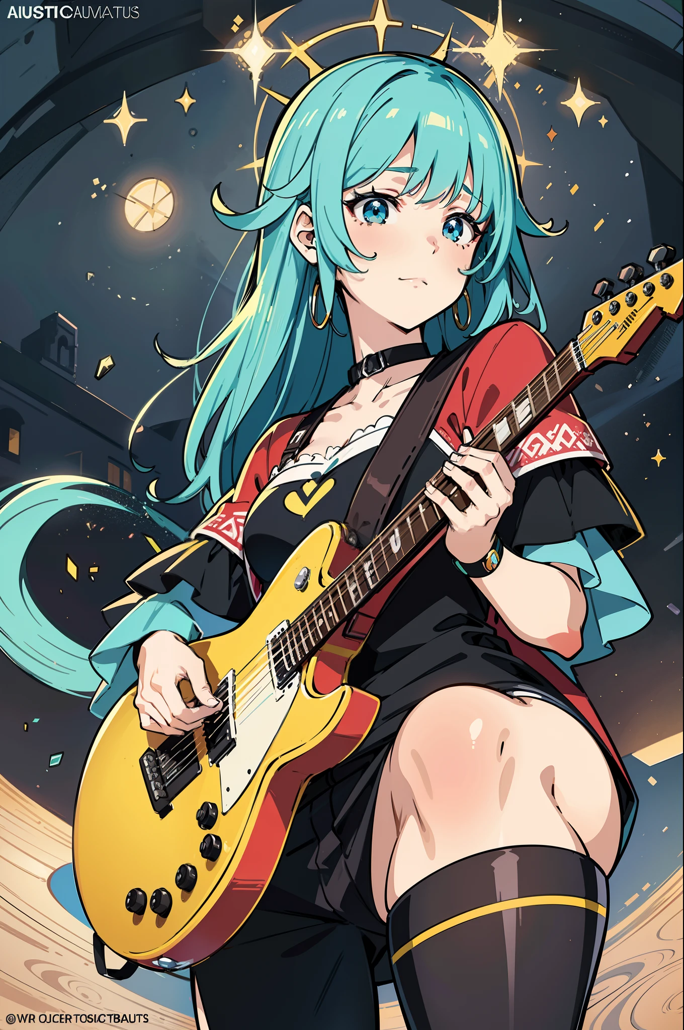 digital drawing style, super colors, vibrant colors, diffuse lighting, Rock concert, pleasant atmosphere, enjoyment, anime style, big show, super detailed, hand-drawn, symmetry, no anomalies. --auto --s2