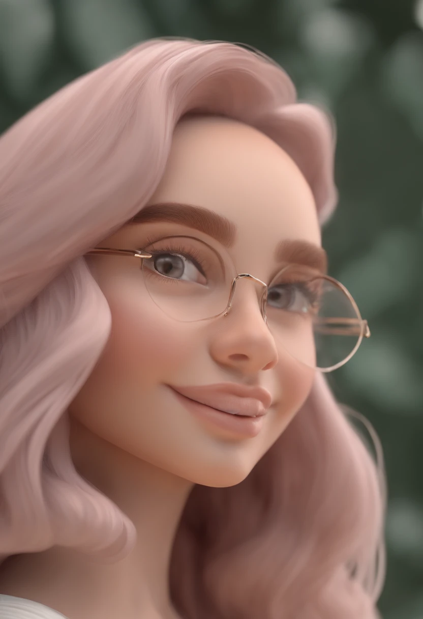 Modelo delicado do PVC 3D da menina jovem bonito, Olhando para o Viewer, soft smooth lighting, with soft pastel colors, 3d icon clay render, Lente de 120mm, 3d blender rendering, trending on polycount, Construtivismo modular