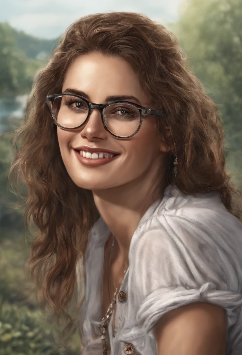 Generic woman, ruivo, glasses, nice smile, Jovem, nua sexy