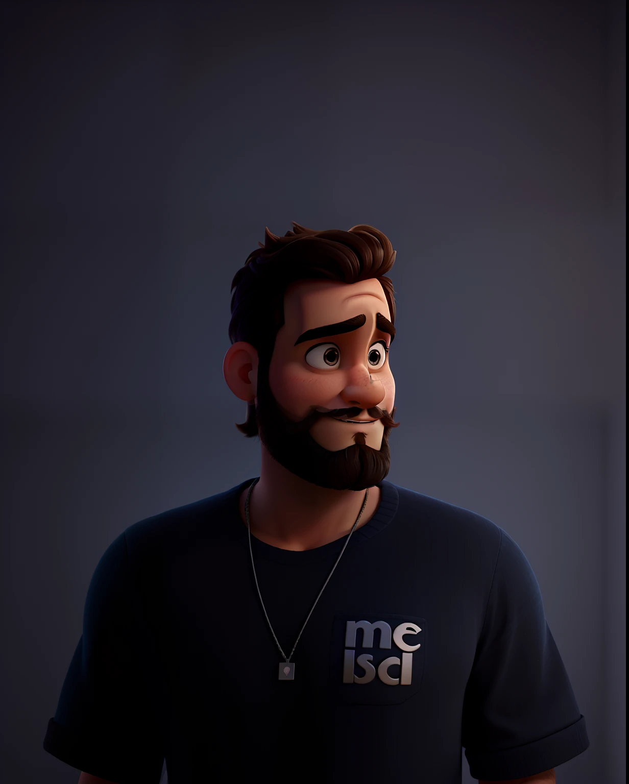 Um homem com barba, estilo disney pixar, alta qualidade, melhor qualidade
