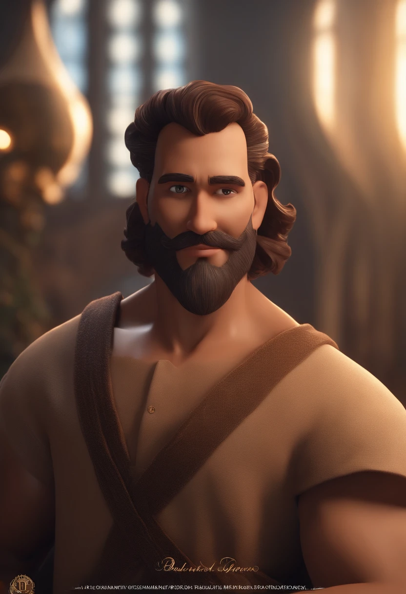 personagem dos desenhos animados de uma garota do cabelo ondulado (castanho), barnet, cabelo castanho. Dentro de uma igreja com Jesus olhando ela. animation character, Caractere estilizado, animation style rendering, 3D estilizado, Arnold Maya render, 3 d render stylized, toon render keyshot, Personagem 3D, Personagem 3D, 3d rendering stylized, 3 d character render, personagem de desenho animado, Personagem de close up, Pose de personagem, (Estilo Pixar) (master part:1.2) (Bokeh) (best quality) (pele detalhada) (textura detalhada) (8k) (argila) (Cinematic lighting) (foco nítido