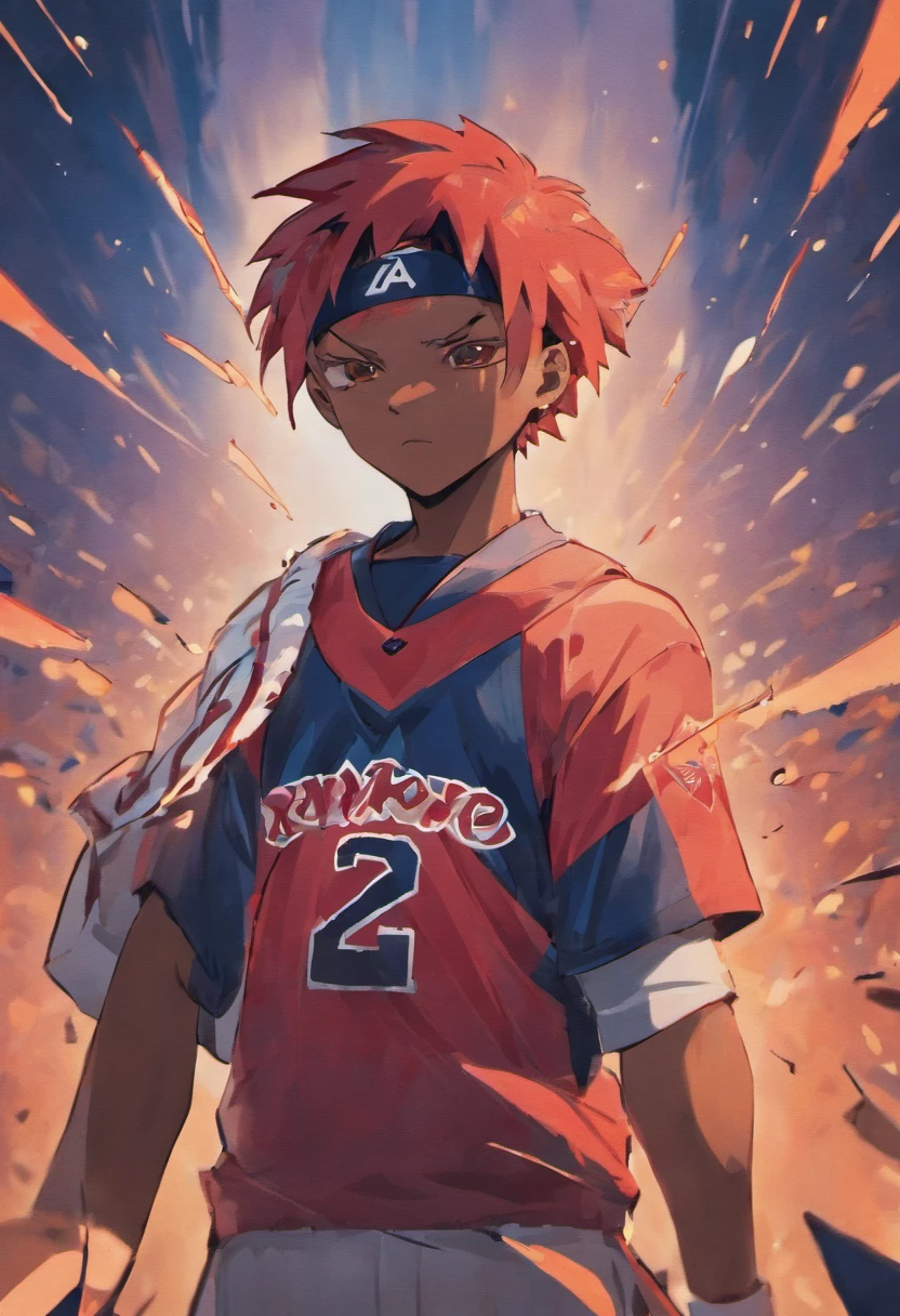 African American naruto, wearing a atlanta braves jersey