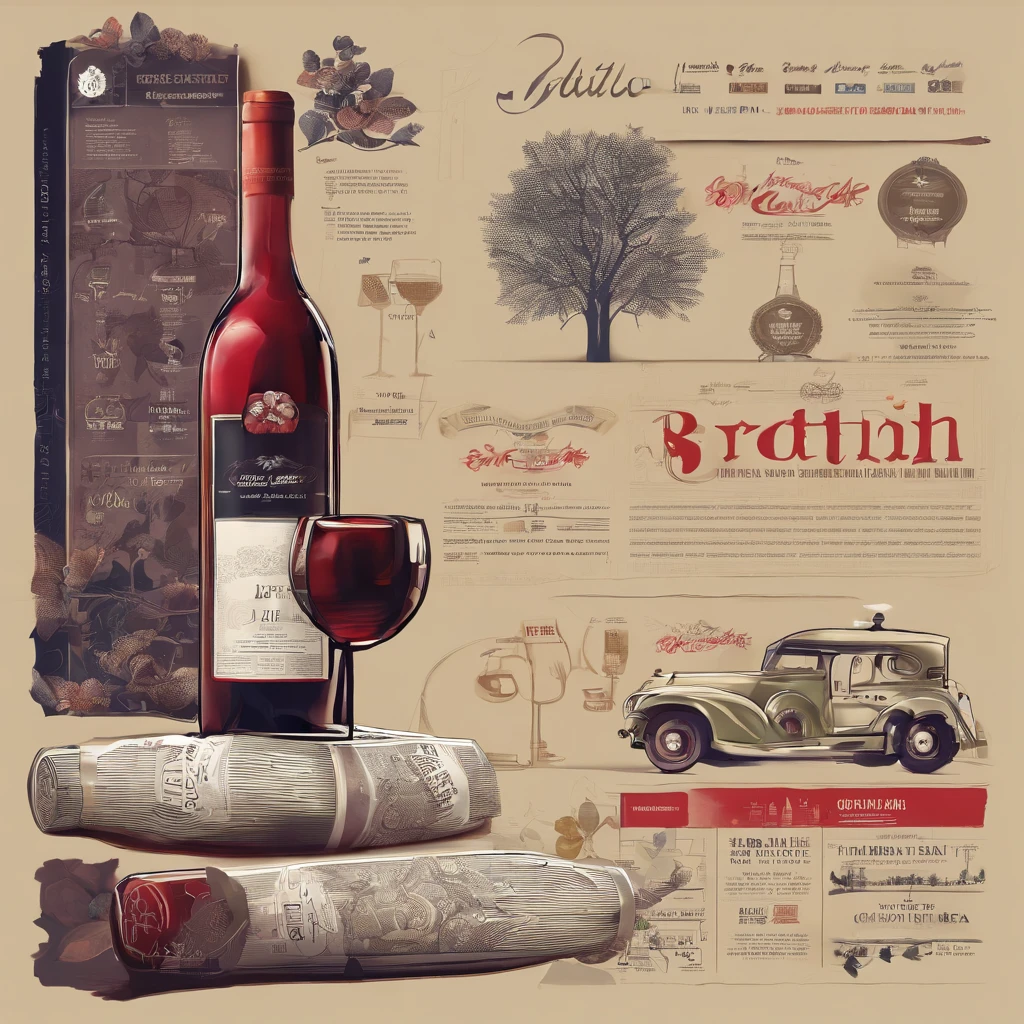 Create an ad,The theme is British wine,Choose stickman style