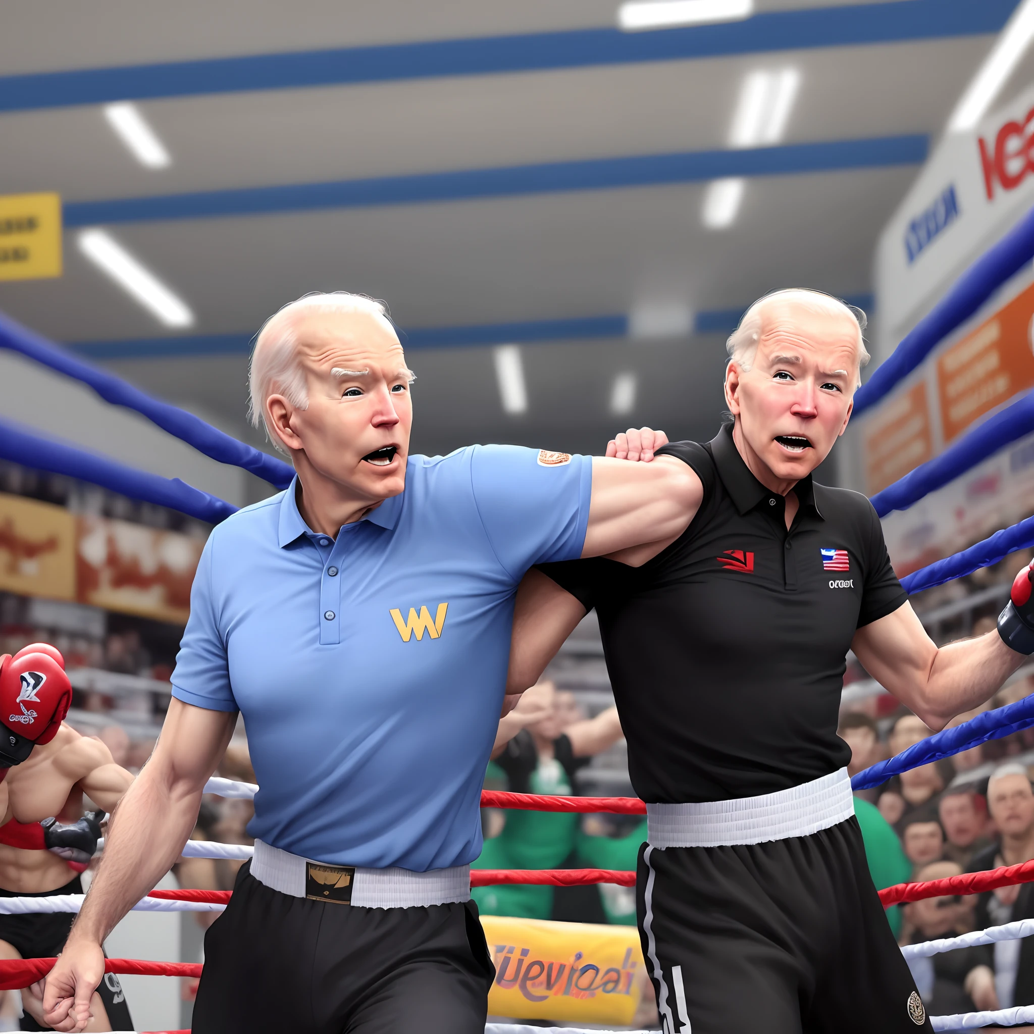 Joe Biden fighting in Walmart