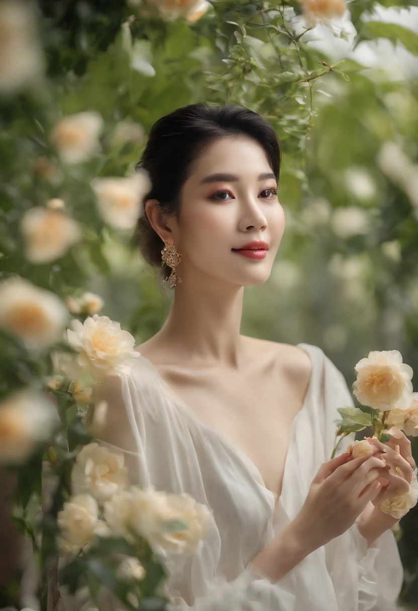 (Best quality,4K,8K,A high resolution,Masterpiece:1.2),Ultra-detailed,(Realistic,Photorealistic,photo-realistic:1.37),One bottle(Huang Jixiu)Close-up of cleansing oil and selected flowers, Clean face and body skin, Skincare, skin care, Take a picture of your skincare brand, Product photography, professional product shot, products shot, products shot, product display photograph, professional product photo, products shot, Minimalist design, photo product, natural skin tones, Clean gloss, natural skin tones, miniature product photo