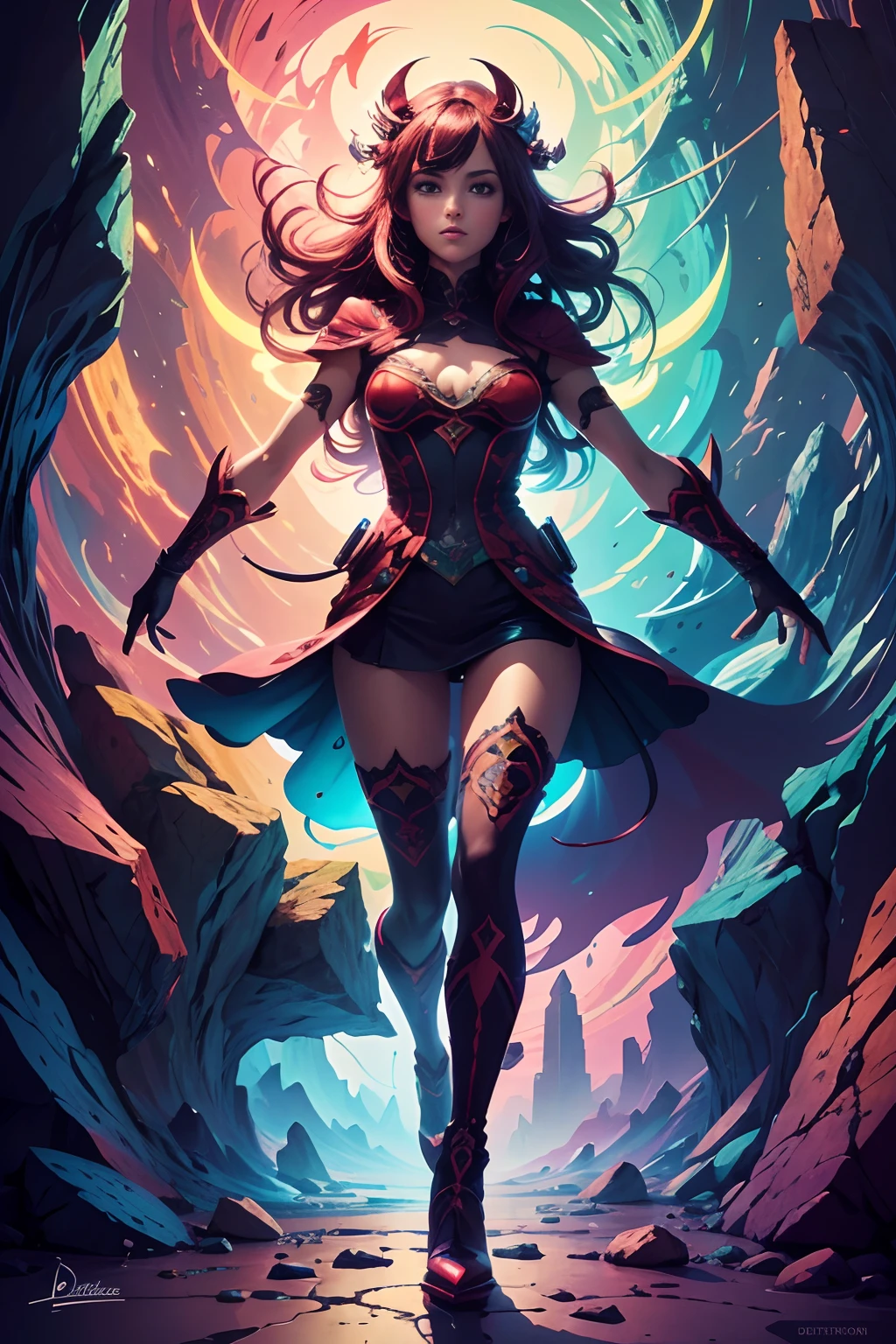 digital drawing style, super colors, vibrant colors, diffuse lighting, rock show, pleasant atmosphere, fun, anime style, great show, super detailed, hand-drawn, symmetry, no anomalies.