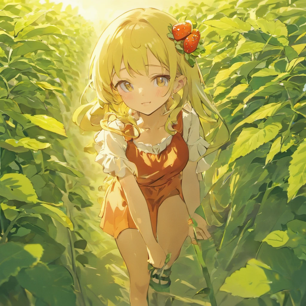 (best quality,4k,8k,highres,masterpiece:1.2),ultra-detailed,realistic,strawberry farm,green fields,fruitful harvest,vibrant red strawberries,freshly picked strawberries,sun-kissed,juicy,healthy,dewdrops on leaves,rich soil,abundance of ripe strawberries,growing plants,lush greenery,summer vibes,dreamy atmosphere,nature's beauty,botanical,delicious,sweet aroma,tempting,irresistible,succulent,seasonal produce,farm-to-table,organic food,healthy lifestyle,joy of farming,agricultural scenery,happiness in simplicity