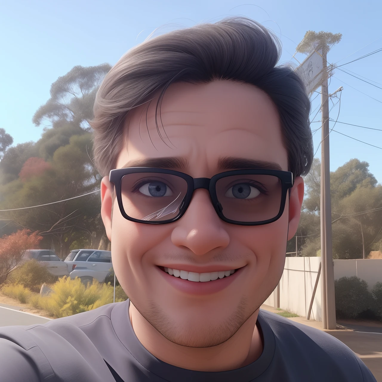 Um homem de 30 anos, com cabelos castanhos curtos,face de diamante, olhar rigoroso, e olhos castanhos, Wearing white white shirt with tie and glasses.