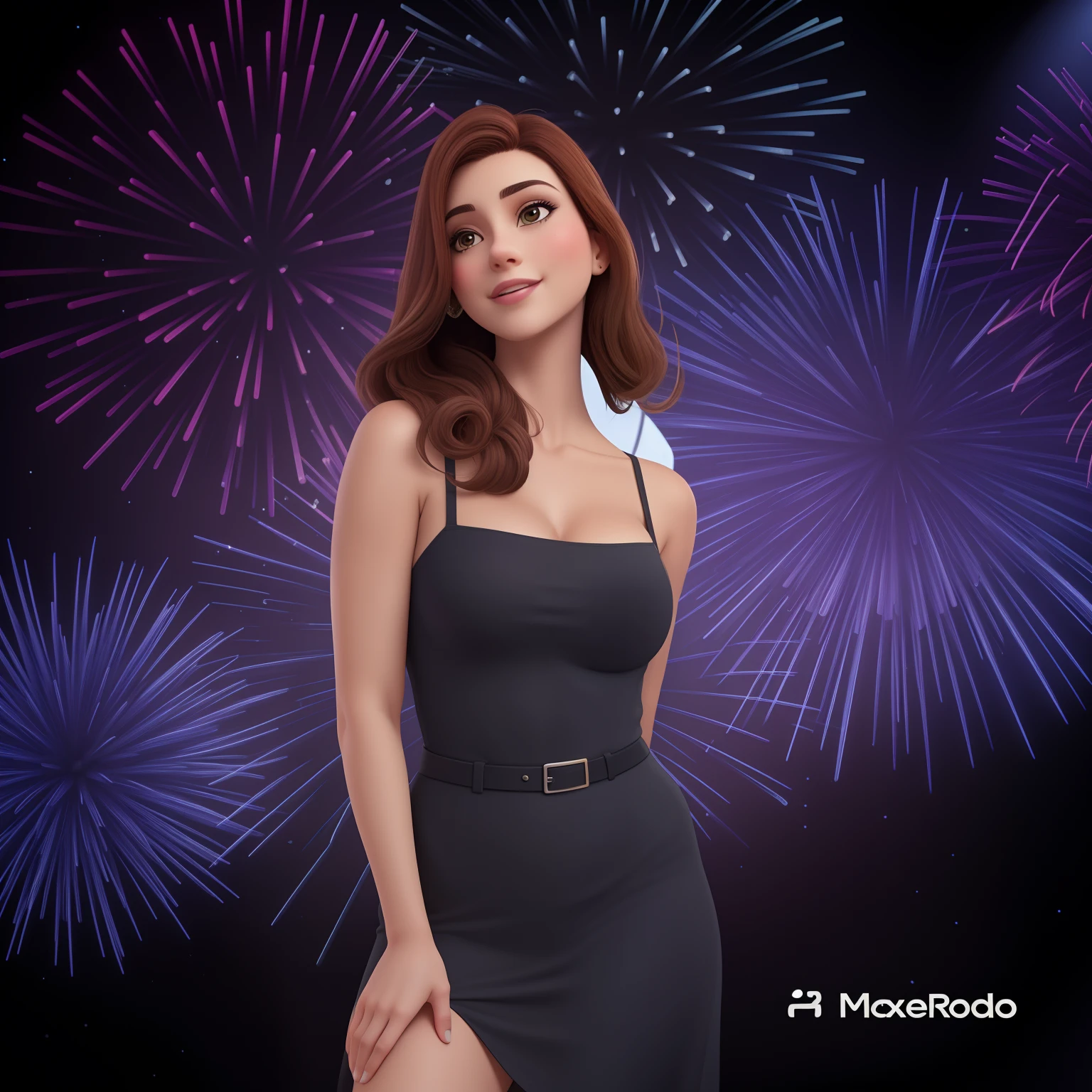 Uma mulher de 30 anos, modelo, with medium hair, castanho claro iluminado com loiro, Rosto redondo, sorriso encantador, e olhos castanhos cor de mel e levemente puxados, pele morena clara, de camisa e trabalhando, Busty with guitar waist, thick thighs and big ass